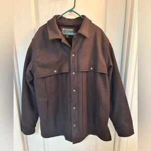 GUC Men’s Filson wool jacket. Brownish charcoal color w/dark brown lining XL